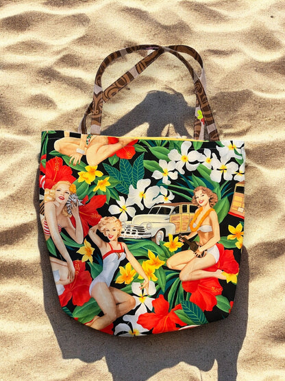 Aloha Girls Pin Ups Tote Bag