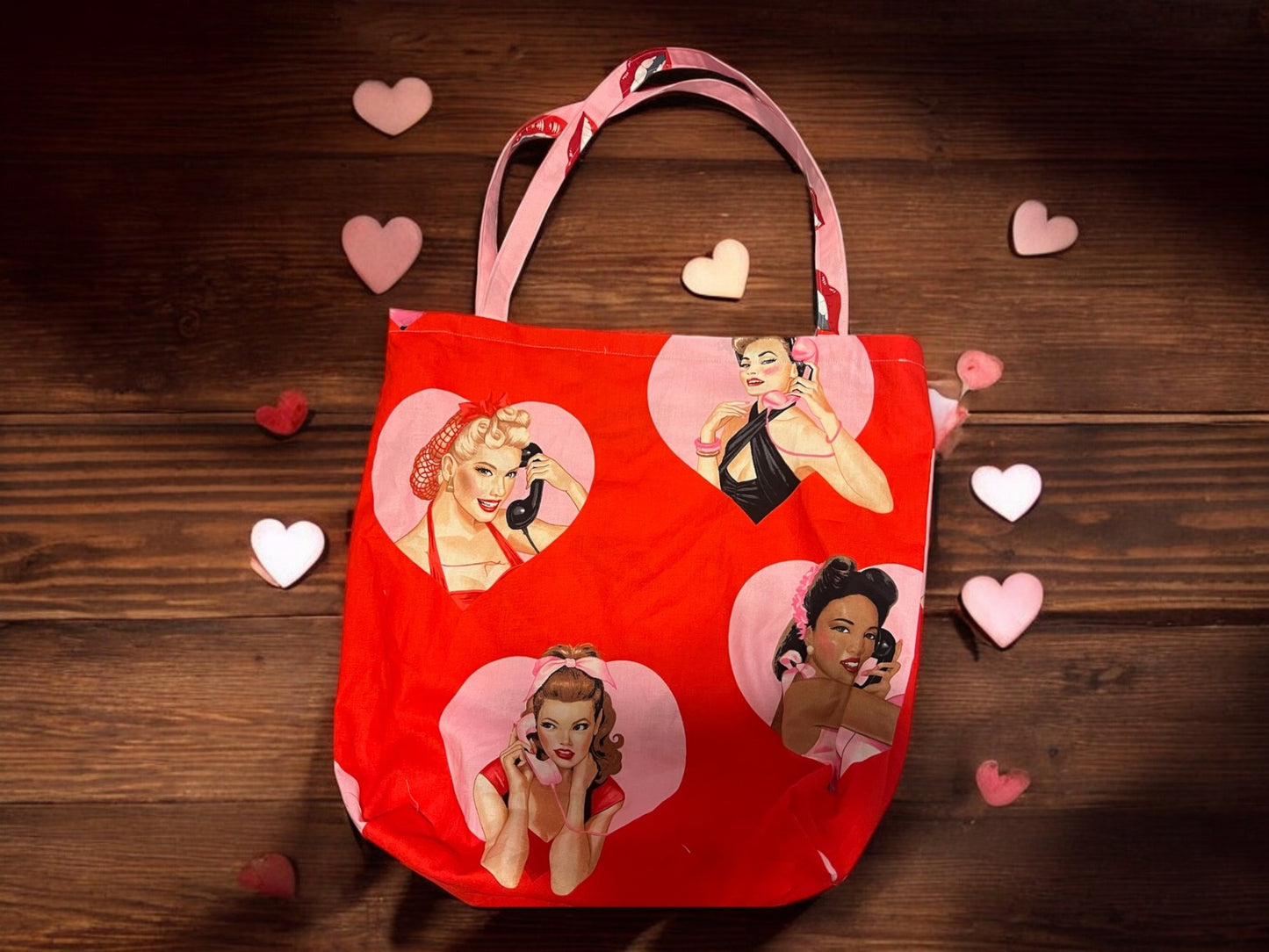 Heart Pin Ups Tote Bag