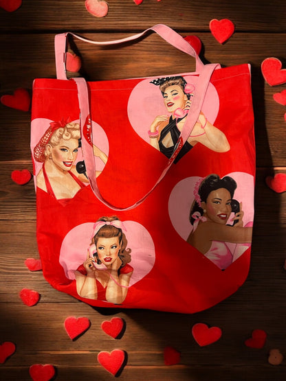 Heart Pin Ups Tote Bag